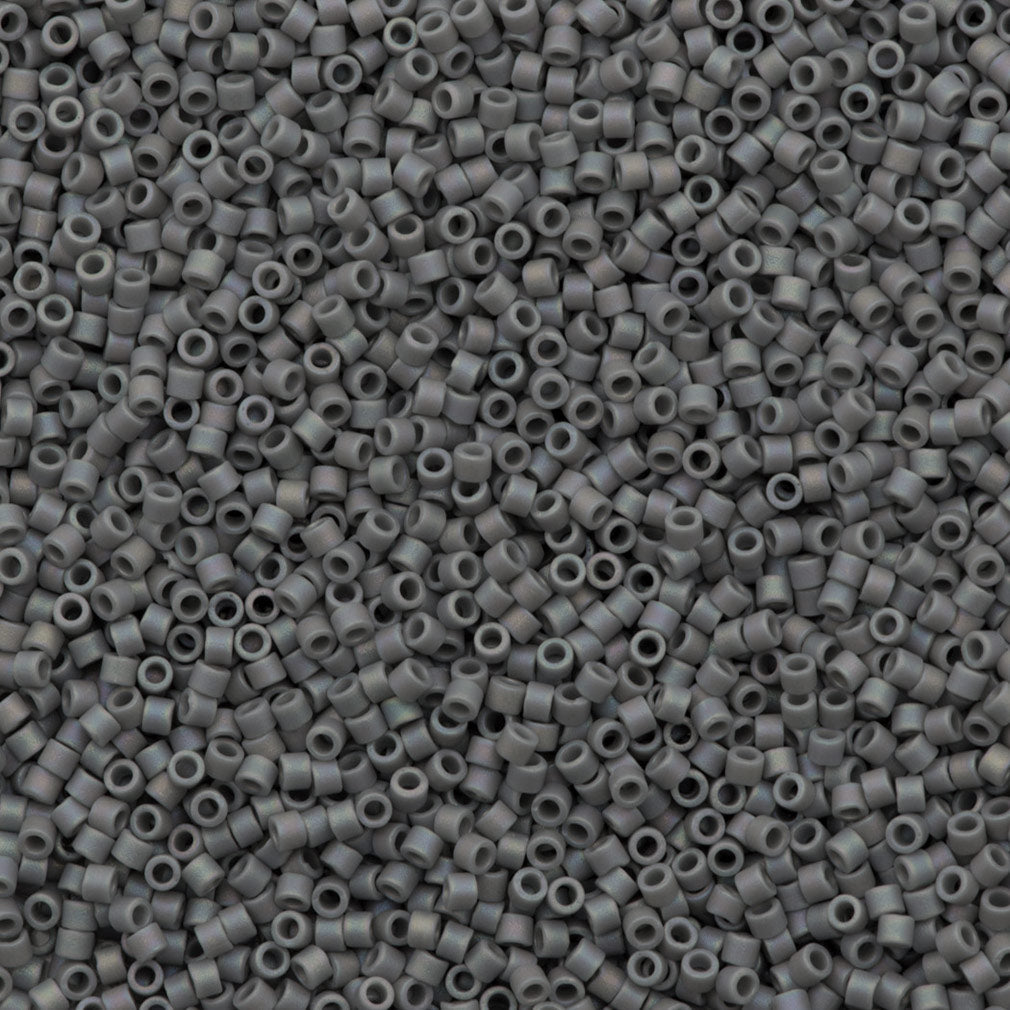 Miyuki Delica Seed Bead 11/0 Opaque Grey AB 2-inch Tube DB882