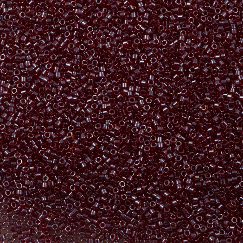 Miyuki Delica Seed Bead 11/0 Transparent Ruby Luster 2-inch Tube DB1222