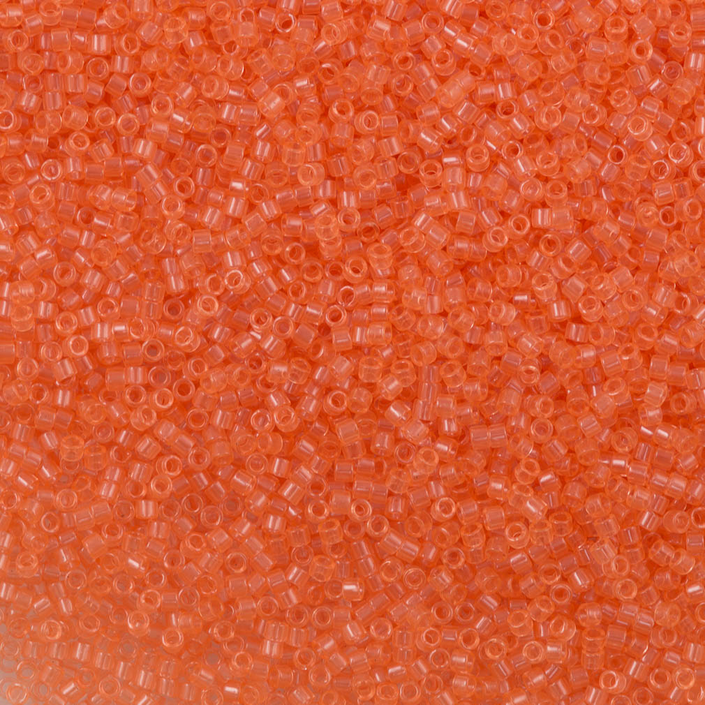 Miyuki Delica Seed Bead 11/0 Crystal Glazed Tangerine 2-inch Tube DB1411