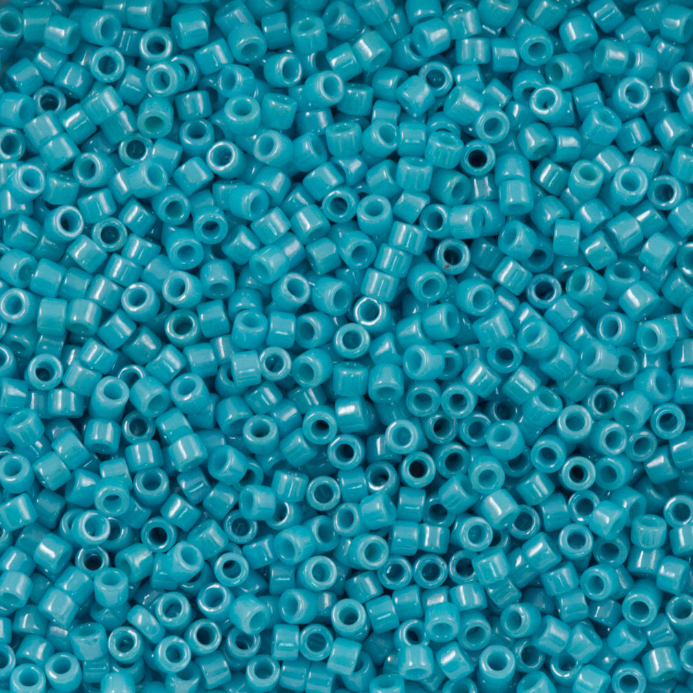 25g Miyuki Delica seed bead 11/0 Opaque Light Blue Glazed Luster DB218