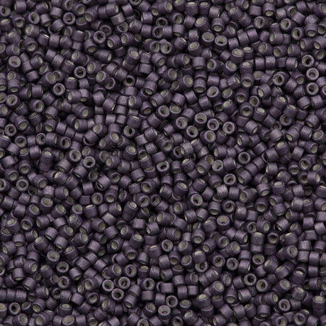 25g Miyuki Delica seed bead 11/0 Galvanized Matte Eggplant DB1174