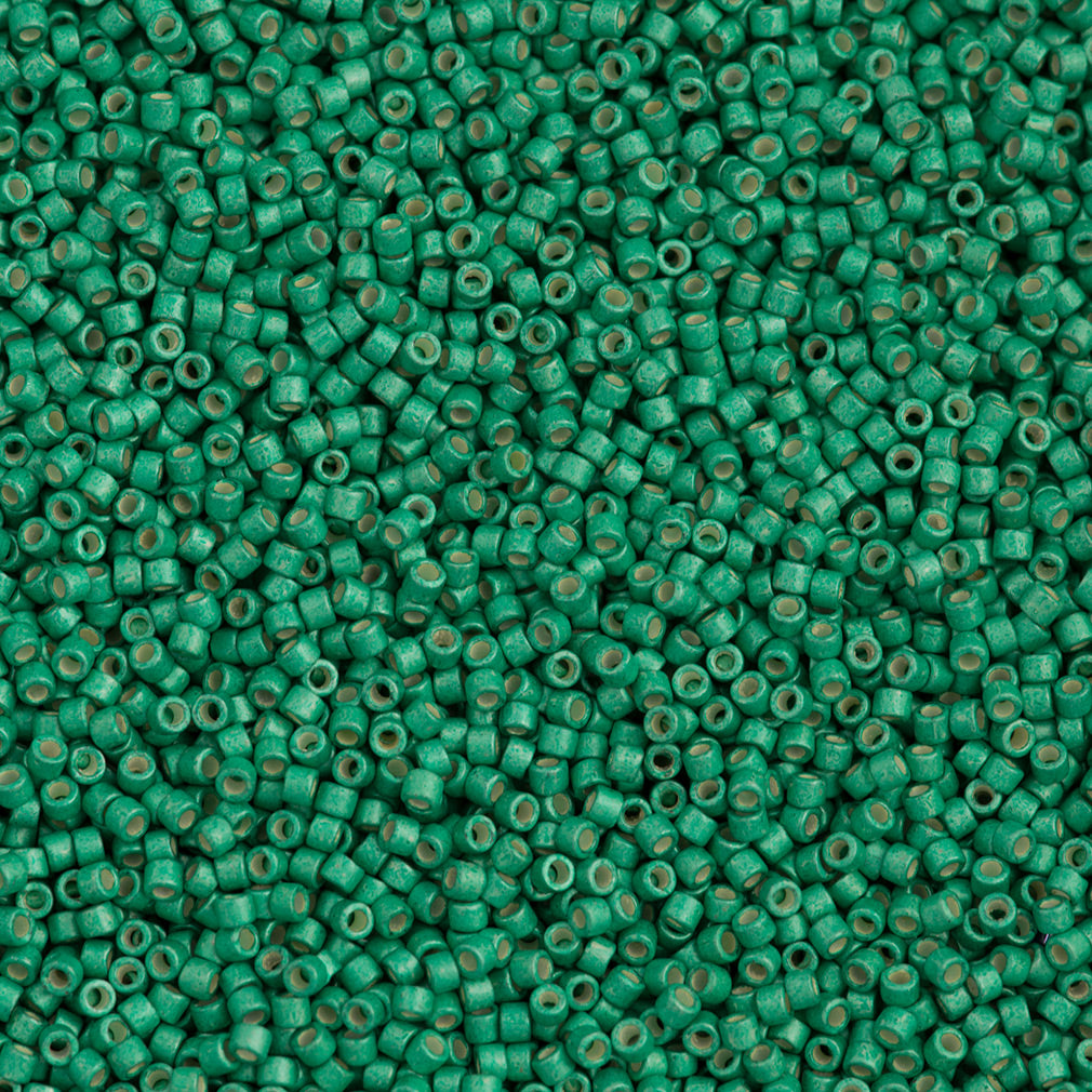 Miyuki Delica Seed Bead 11/0 Galvanized Semi Matte Dark Mint 2-inch Tube DB1182