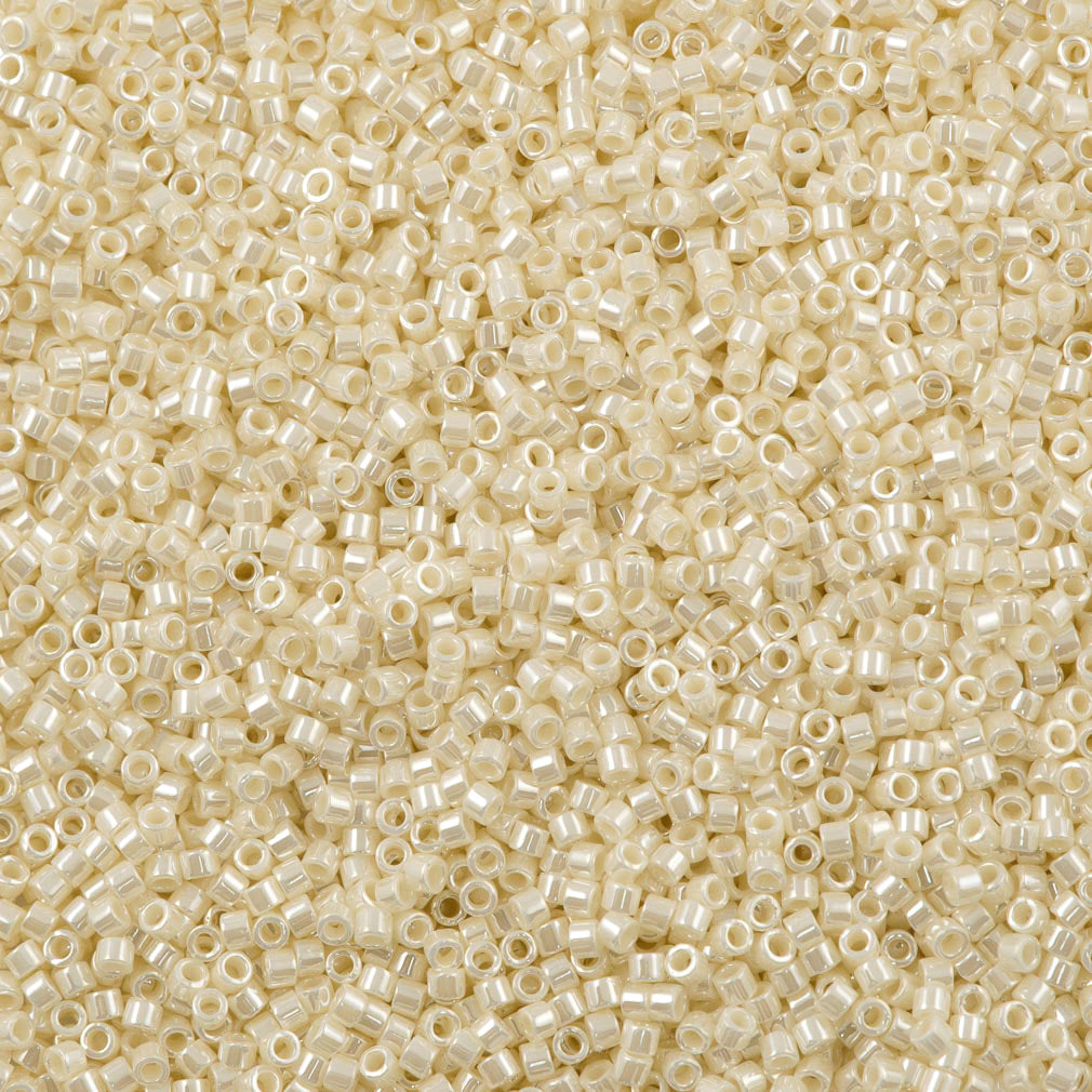 25g Miyuki Delica Seed Bead 11/0 Crystal Ivory Ceylon DB1900