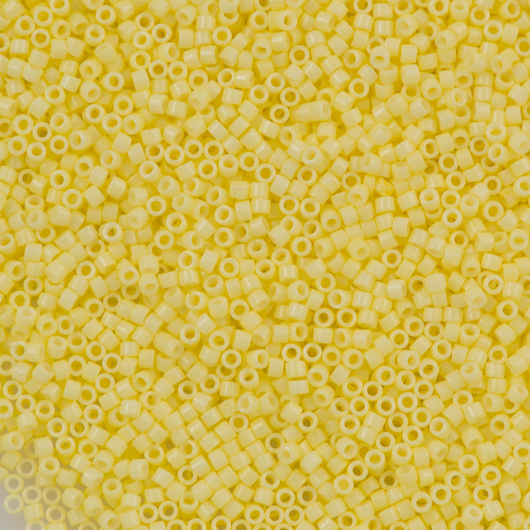 25g Miyuki Delica Seed Bead 11/0 Duracoat Dyed Opaque Light Lemon Ice DB2101