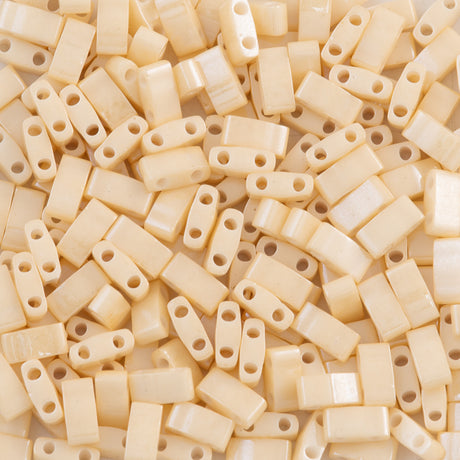 Miyuki Half Tila Seed Bead Opaque Beige Luster (593)