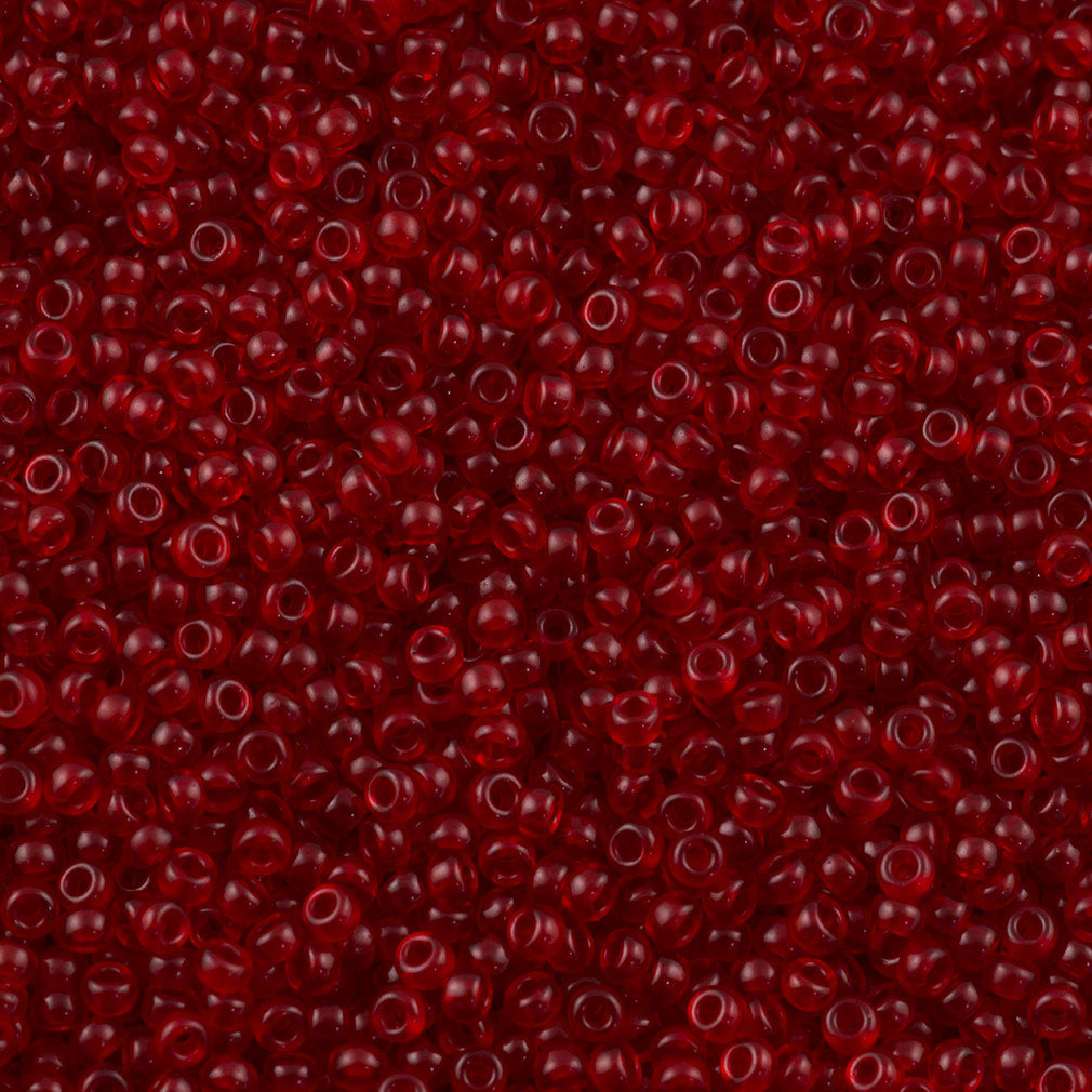 Miyuki Round Seed Bead 11/0 Semi Matte Transparent Ruby (141SF)