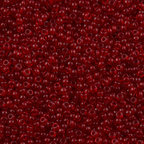 Miyuki Round Seed Bead 11/0 Semi Matte Transparent Ruby (141SF)