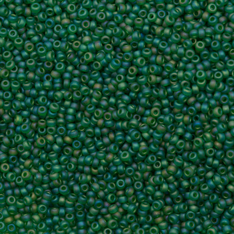 Miyuki Round Seed Bead 11/0 Matte Green AB 22g Tube (146FR)