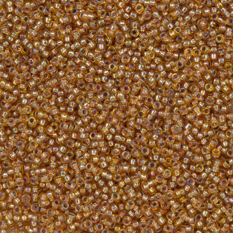 50g Miyuki Round Seed Bead 11/0 Silver Lined Dark Gold AB (1004)