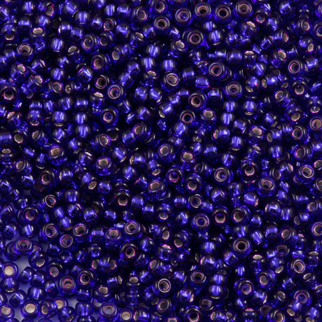 Miyuki Round Seed Bead 11/0 Dyed Silver Lined Dark Cobalt (1427)