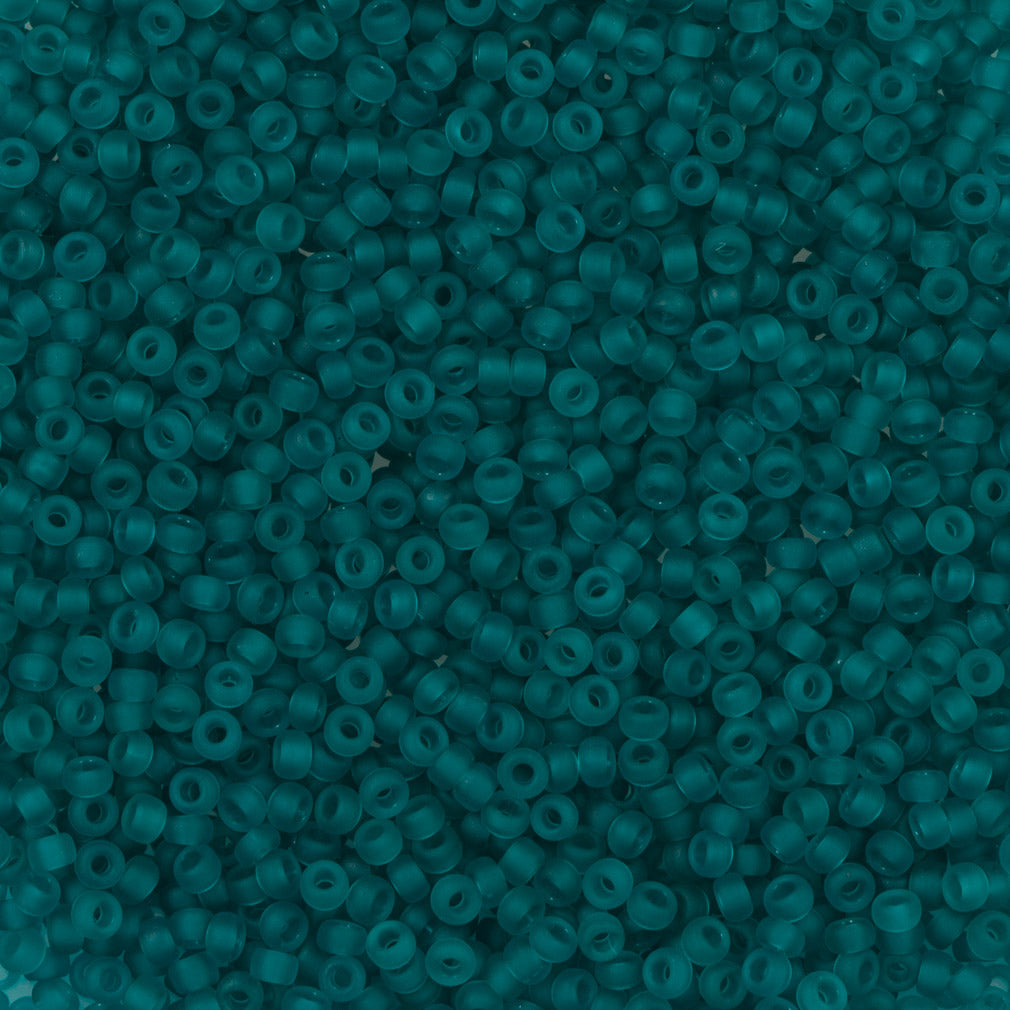 Miyuki Round Seed Bead 11/0 Transparent Matte Teal 22g Tube (2405F)