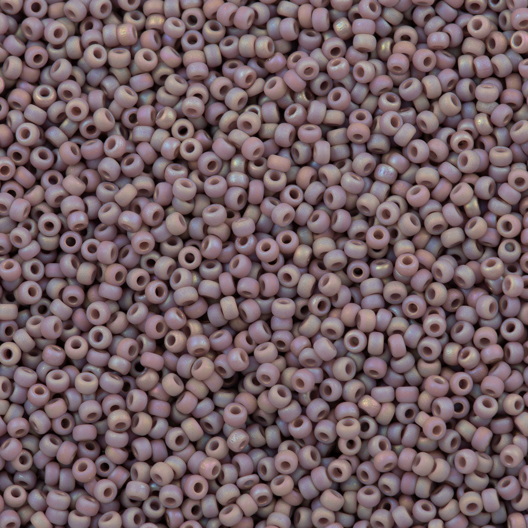 50g Miyuki Round Seed Bead 11/0 Matte Opaque Mauve AB (410FR)