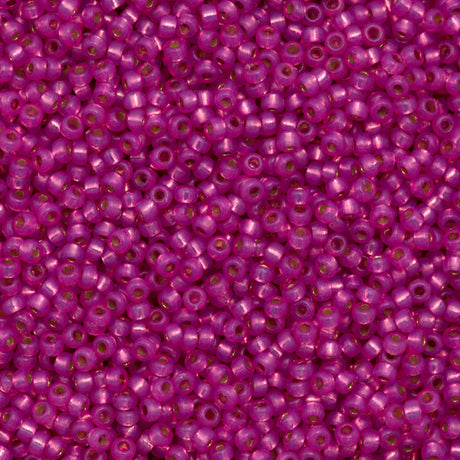 50g Miyuki Round Seed Bead 11/0 Duracoat Silver Lined Dyed Paris Pink (4238)