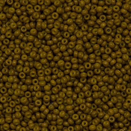 50g Miyuki Round Seed Bead 11/0 Duracoat Opaque Spanish Olive (4491)