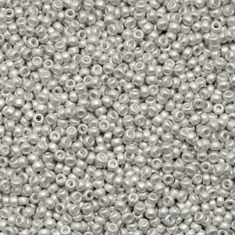 Miyuki Round Seed Bead 11/0 Matte Bright Sterling Plated (961F)