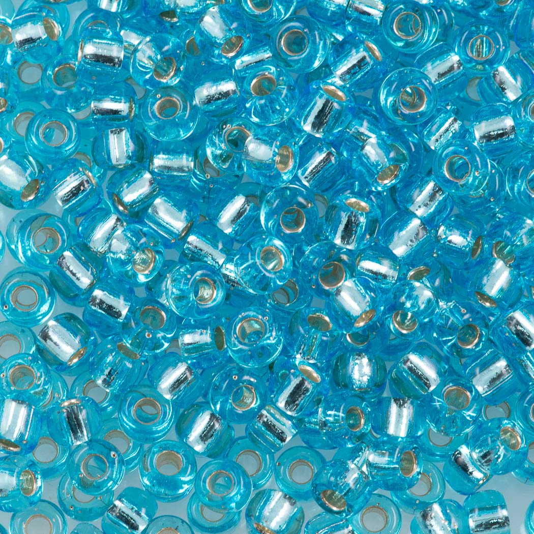 Miyuki Round Seed Beads 5/0 Silver Lined Aqua (18)