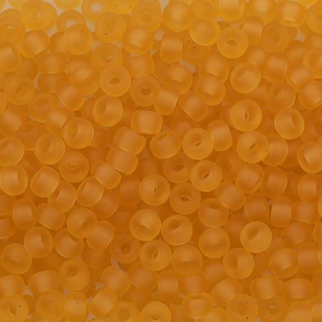 Miyuki Round Seed Bead 6/0 Transparent Matte Light Amber (132F)