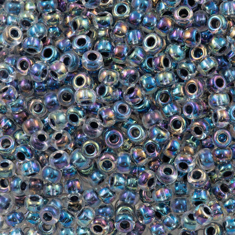 Miyuki Round Seed Bead 6/0 Inside Color Lined Noir AB (283)