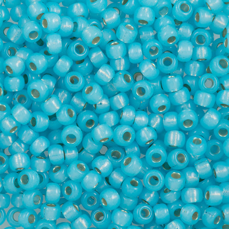 Miyuki Round Seed Bead 6/0 Silver Lined Dyed Aqua Blue (647)