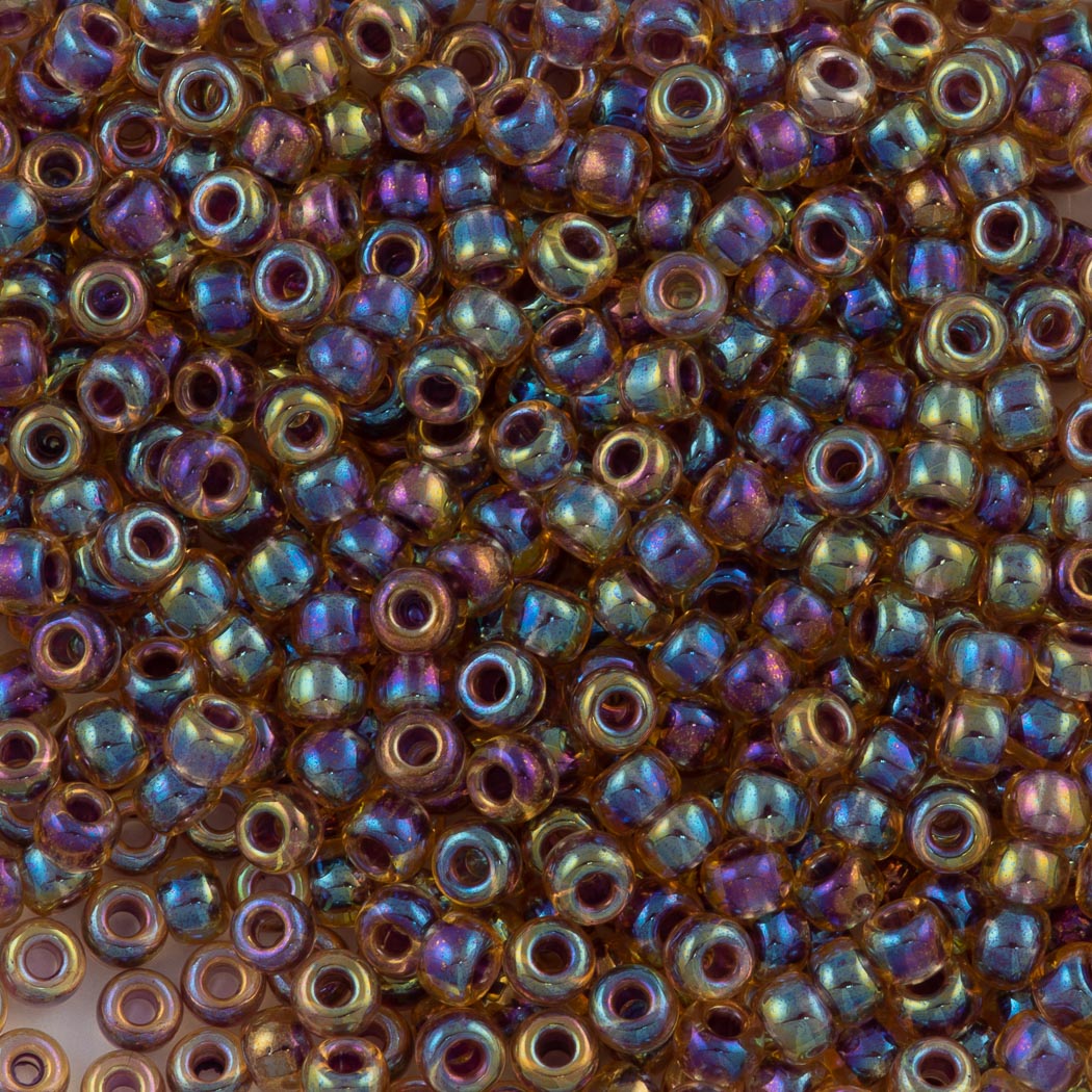 Miyuki Round Rocailles Size 8/0 Seed Beads Topaz Gold Luster Approx 24 Gram  Tube