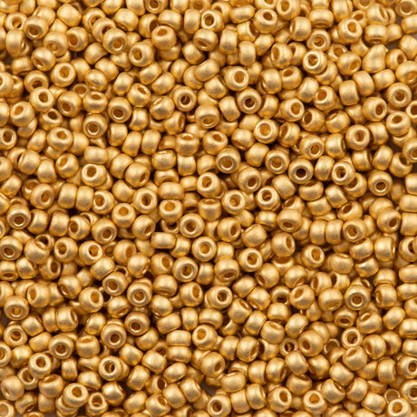 Miyuki Round Seed Bead 11/0 Matte 24kt Gold Plated (191F)