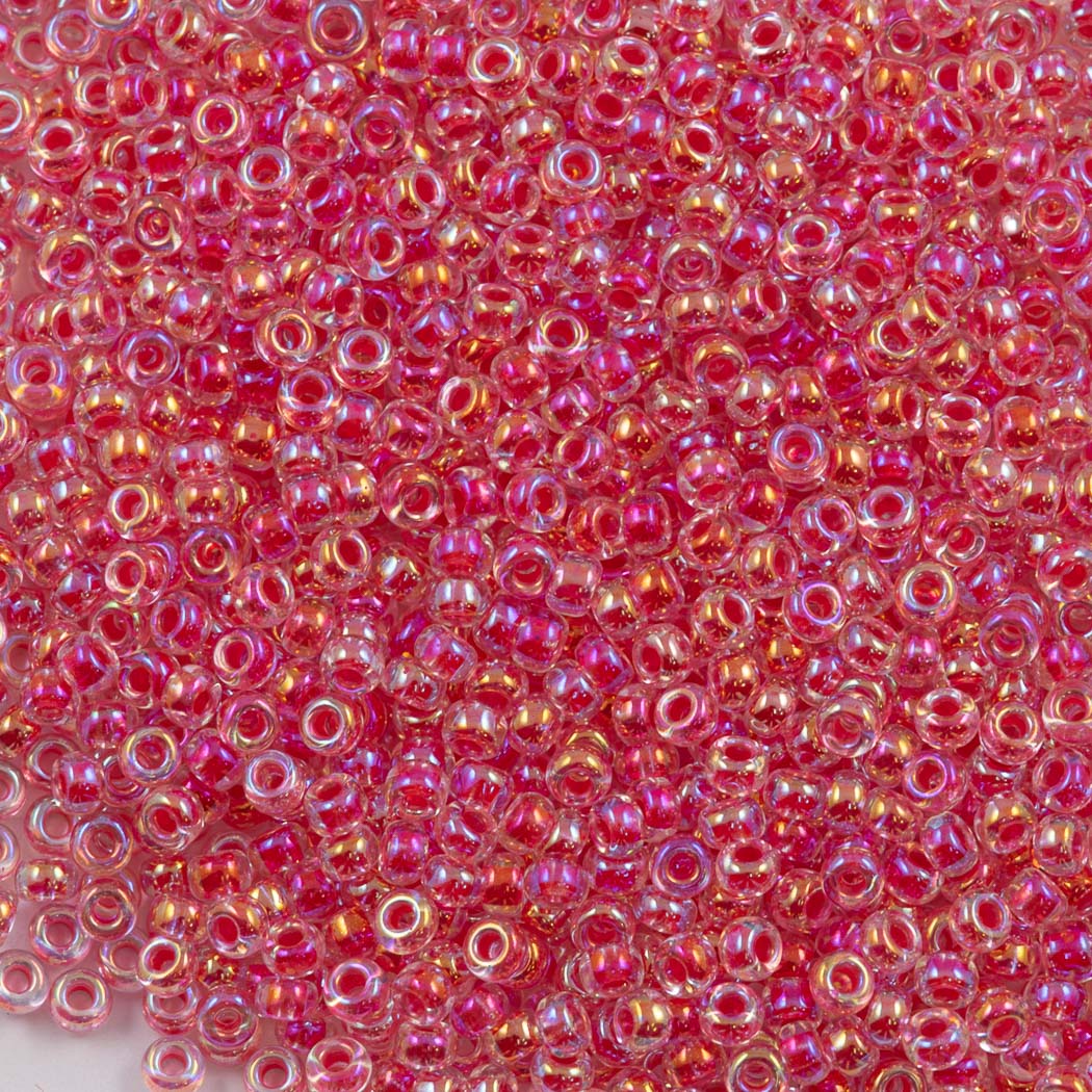 Miyuki Round Seed Bead 11/0 Dark Color Lined Coral AB (276)