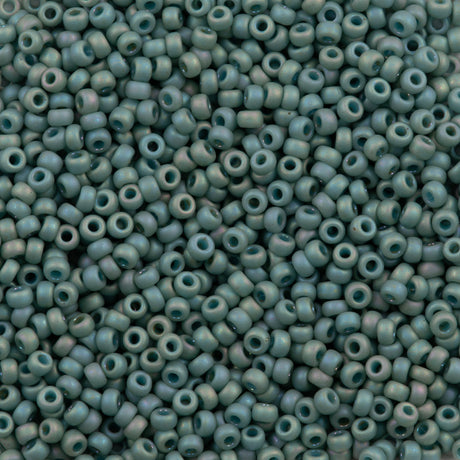 Miyuki Round Seed Bead 11/0 Celadon Frosted Rainbow Opaque Glazed (4701)