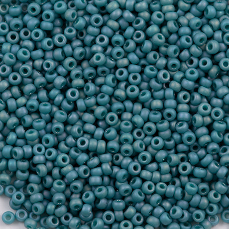 50g Miyuki Round Seed Bead 11/0 Peacock Frosted Rainbow Opaque Glazed (4702)