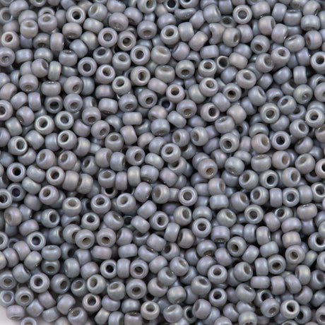 Miyuki Round Seed Bead 11/0 Cadet Gray Frosted Rainbow Opaque Glazed (4705)