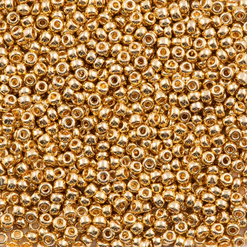 Miyuki Round Seed Bead 15/0 24kt Light Gold Plated 2-inch Tube (193)