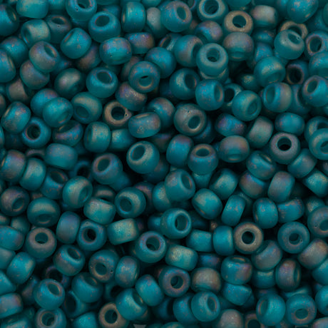 Miyuki Round Seed Bead 6/0 Transparent Matte Teal AB (2405FR)