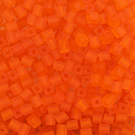 Miyuki 4mm Cube Seed Bead Matte Orange (138F)