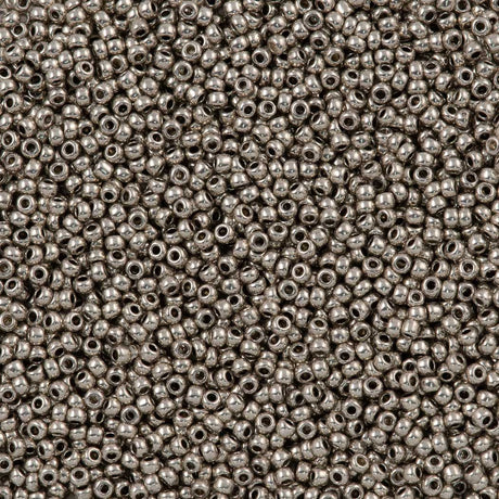 Czech Seed Bead 11/0 Metallic Dark Silver 22g Tube (18542)