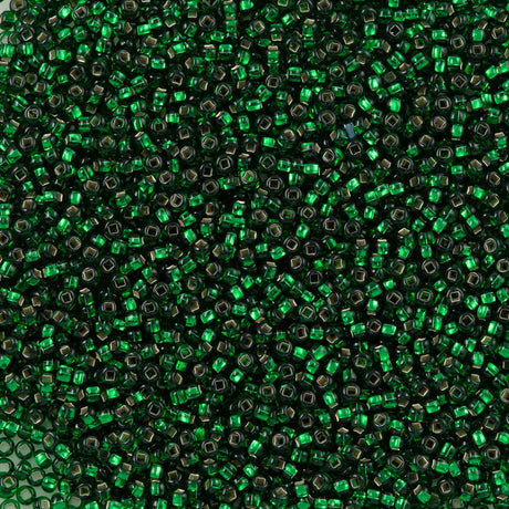 Preciosa Seed Bead 11/0 Green Silver Lined 22g Tube (57060)