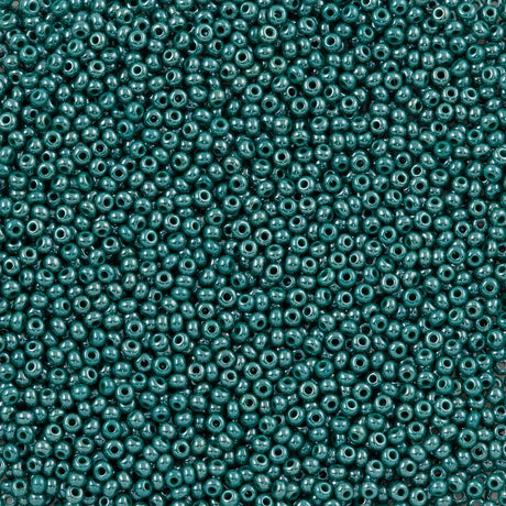 Czech Seed Bead 11/0 Dark Green Opaque Luster (58240)