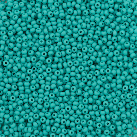 Czech Seed Bead 11/0 Opaque Green Turquoise Matte 50g (63130M)