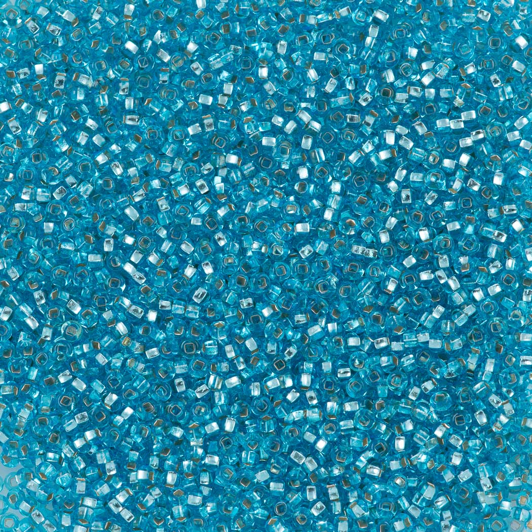 Czech Seed Bead 11/0 Light Aqua Silver Lined 22g Tube (67000)