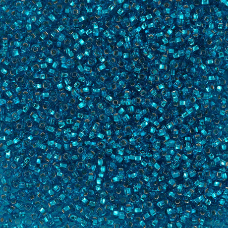 Czech Seed Bead 11/0 Dark Aqua Silver Lined (67150)