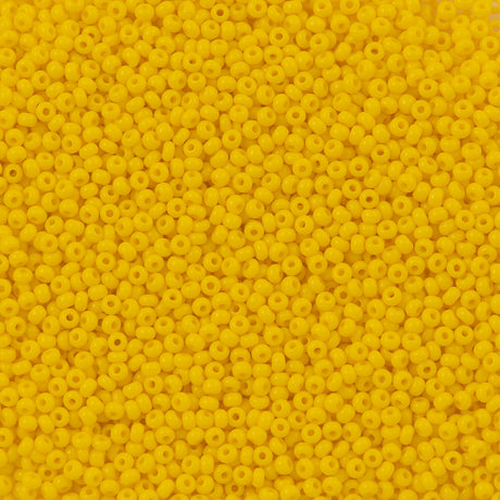 Czech Seed Bead 8/0 Opaque Dark Yellow 2-inch Tube (83130)