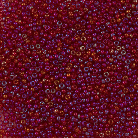 Czech Seed Bead 6/0 Transparent Ruby AB 50g (91090)