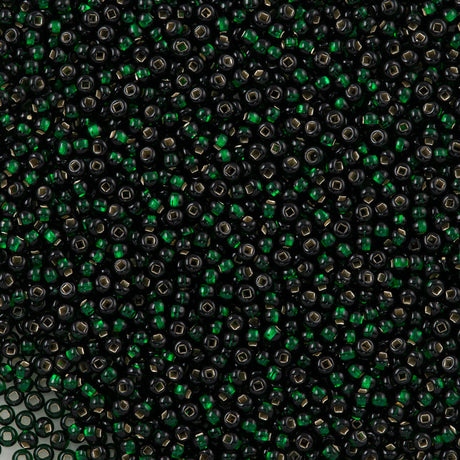 Czech Seed Bead 6/0 Silver Lined Dark Green (57150)