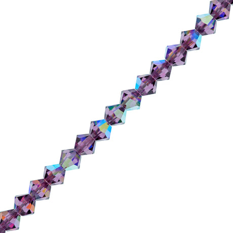 144 Preciosa Crystal 3mm Bicone Bead Amethyst AB (20050AB)