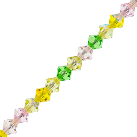 144 Preciosa Crystal Bicone Bead 4mm Pink Lemonade Mix