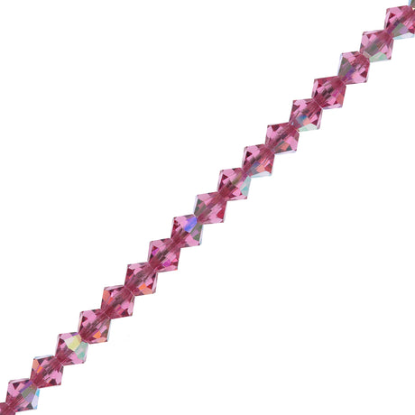 144 Preciosa Czech Crystal 4mm MC Bicone Bead Rose AB (70010AB)