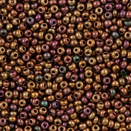 Czech Seed Bead 6/0 Dark Gold Rainbow 20g Tube (01620)