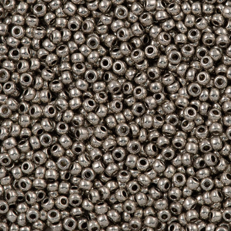 Czech Seed Bead 6/0 Metallic Silver 2-inch Tube (18503)