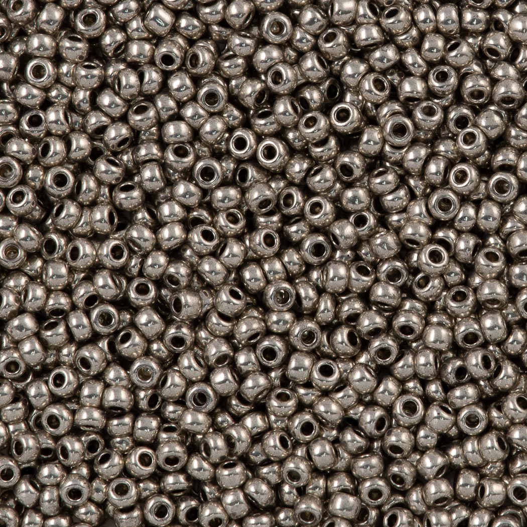 Czech Seed Bead 6/0 Metallic Dark Silver (18542)