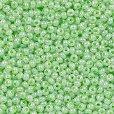 Czech Seed Bead 6/0 Light Green Ceylon 20g Tube (37154)