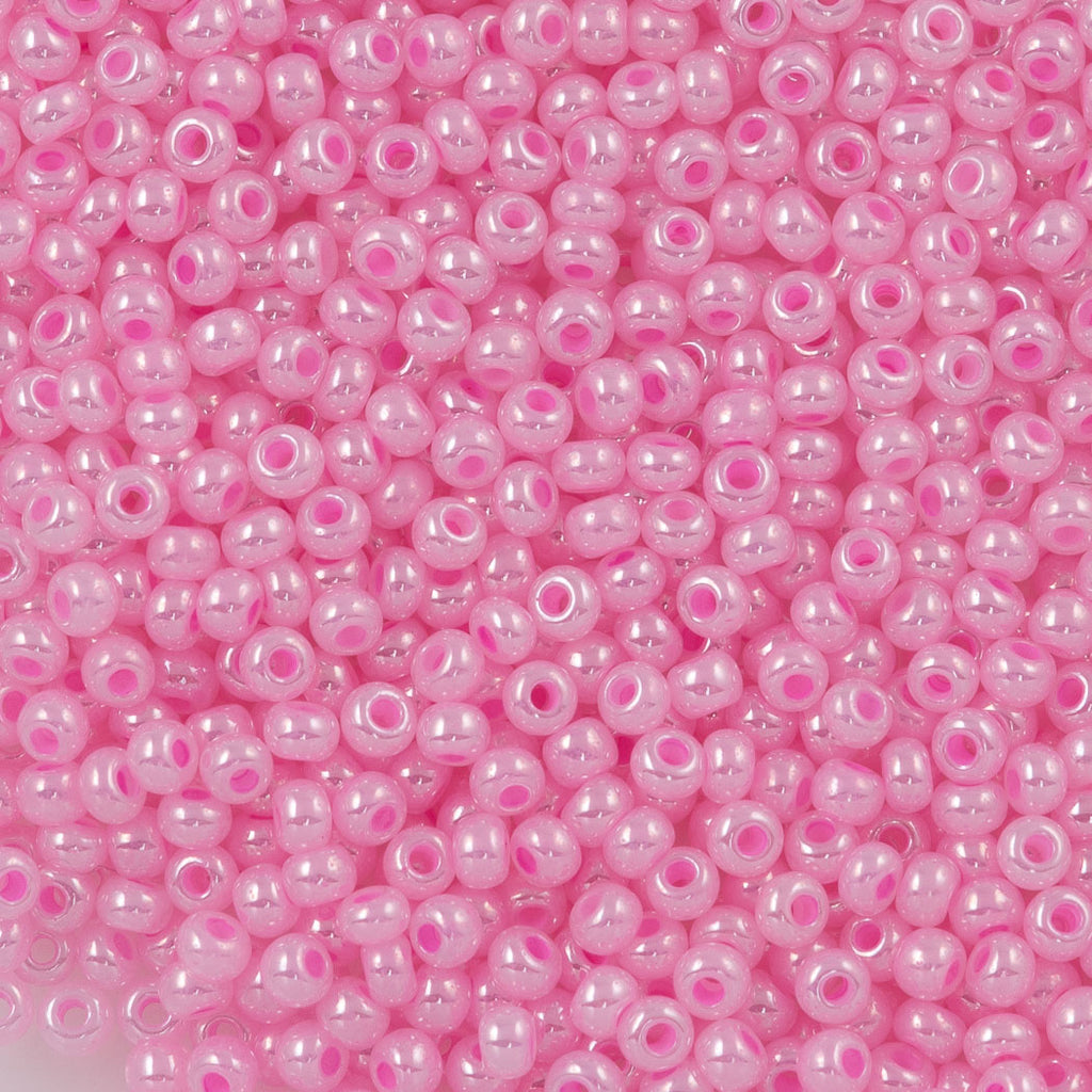 Preciosa Round Seed Bead/Pony Bead 6/0 5.5-Inch Tube - PermaLux Dyed Chalk  Pink 