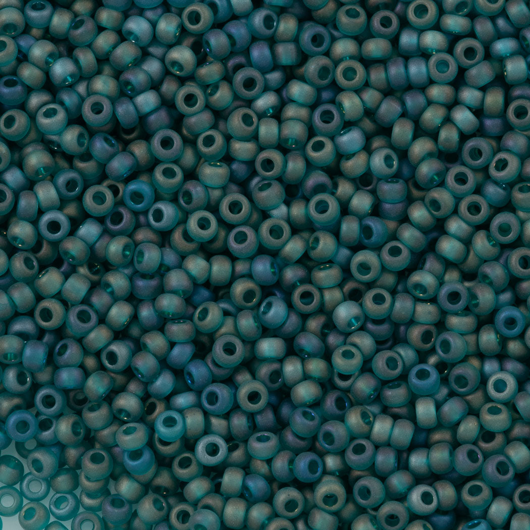 Czech Seed Bead 6/0 Matte Emerald AB 50g (51710M)